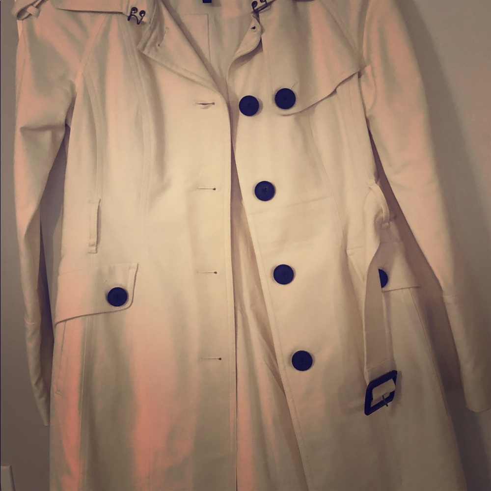 BCBG Maxazria White Trench